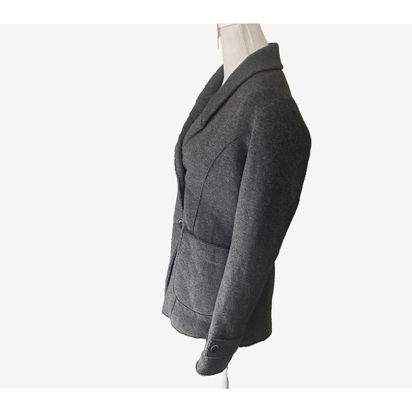 Barena Venezia Wool Blend Blazer‎ Jacket Womens Sz 10 Gray Double Breast - Picture 4 of 12